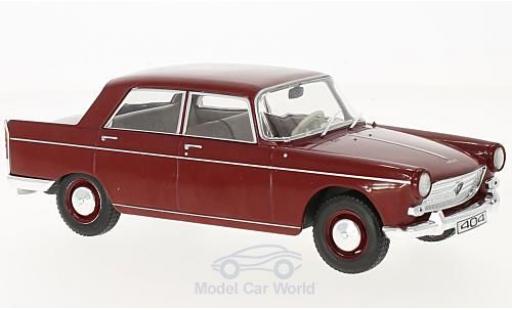 Diecast model cars Peugeot 404 Berline red 1960 1/24 WhiteBox