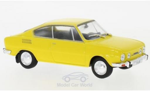 Diecast model cars Skoda 110 R yellow 1970 1/43 WhiteBox