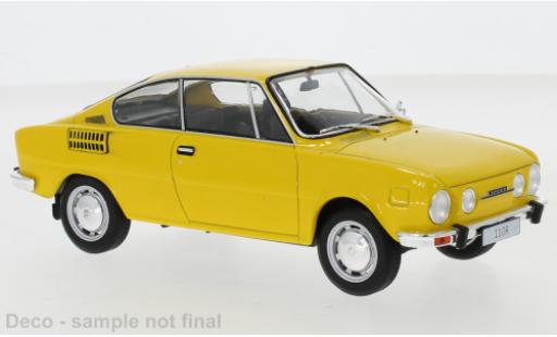 Diecast model cars Skoda 110 R yellow 1971 1/24 WhiteBox