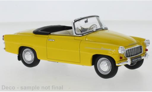 Diecast model cars Skoda Felicia Cabrio Convertible yellow 1959 1/24 WhiteBox
