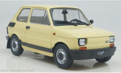 Diecast model cars Fiat 126 126P p yellow 1985 1/24 WhiteBox