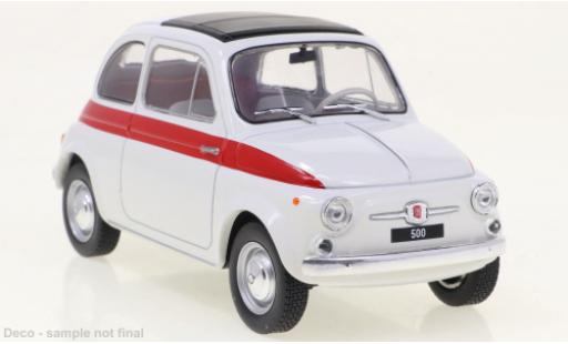 Diecast model cars Fiat 500 D white/red 1960 1/24 WhiteBox