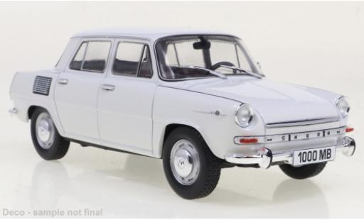 Diecast model cars Skoda 1000 Base MB white 1968 1/24 WhiteBox