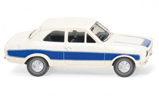 Diecast model cars Ford Escort MK1 MK I white/blue 1/87 Wiking