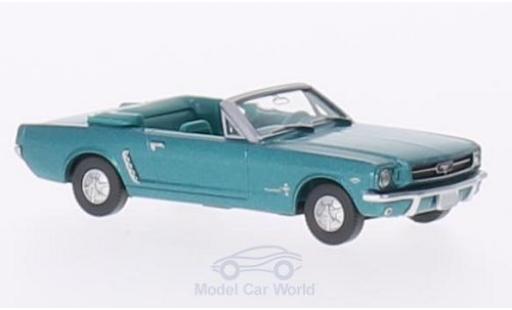 Diecast model cars Ford Mustang Convertible metallic turquoise 1/87 Wiking