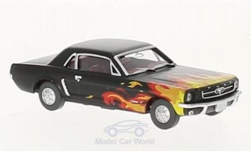 Diecast model cars Ford Mustang Hardtop black/Dekor 1/87 Wiking