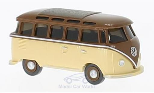 Diecast model cars Volkswagen T1 B brown/beige Sambabus 1/87 Wiking