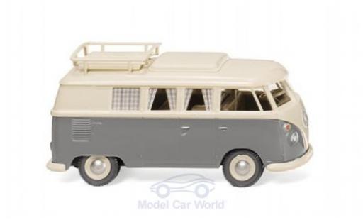 Diecast model cars Volkswagen T1 Base Campingbus beige/grey 1/87 Wiking