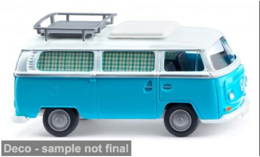 Diecast model cars Volkswagen T2 A Campingbus turquoise/white 1967 1/87 Wiking