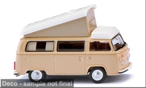 Diecast model cars Volkswagen T2 B Campingbus beige/white 1972 1/87 Wiking