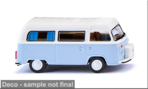 Diecast model cars Volkswagen T2 B Campingbus blue/white 1972 1/87 Wiking