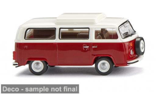 Diecast model cars Volkswagen T2 B Campingbus red/white 1972 1/87 Wiking