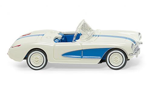 Diecast model cars Chevrolet Corvette Convertible (C1) white/blue 1953 1/87 Wiking