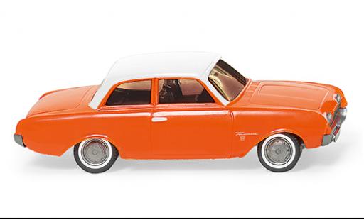 Diecast model cars Ford Taunus 17M P3 () orange/white 1960 1/87 Wiking