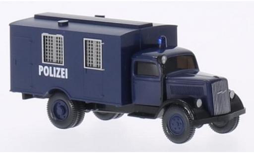 Diecast model cars Opel Blitz Base wagon conteneur blue police 1/87 Wiking
