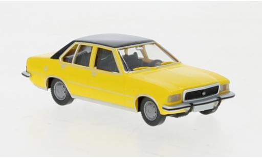 Diecast model cars Opel Commodore B yellow/black 1972 1/87 Wiking
