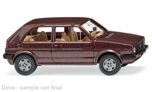 Diecast model cars Volkswagen Golf Base II metallise brun 1/87 Wiking