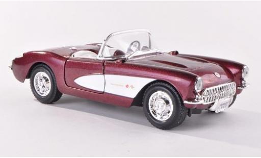 Diecast model cars Chevrolet Corvette Convertible C1 metallic red/white 1957 1/24 Yat Ming